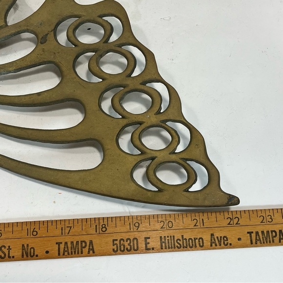 Vintage Solid Brass 22” MCM Butterfly Wall Hanging Decor - Picture 10 of 10